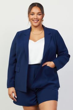 Upgrade your blazer game with our Welt Pocket Blazer! Featuring a stunning navy color, this plus size blazer is both lightweight and comfortable with long sleeves. Perfect for adding a pop of color to your wardrobe. - Exchange Policy: We're happy to offer an exchange or store credit on any regular priced items within 14 days of original sale date provided they are unworn, unwashed and have all original tags attached. All items on sale are final sale with no returns or exchanges. For online order Blazer Plus Size, Plus Size Blazer, Saint John, Navy Color, Welt Pocket, Final Sale, Color Pop, On Sale, Long Sleeves