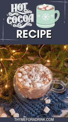 hot cocoa recipe with marshmallows in a mug