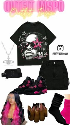 18th Birthday Outfit For School, Pink Birthday Outfit Casual, Birthday Outfits For 14th Birthday, Black And Pink Birthday Outfit, Outfits For Skating, Outfits To Wear To A Birthday Party, Cute Birthday Party Outfits, New Years Outfit Black Women, 2000s Outfits Black Women