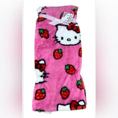 Brand New Faux Fur Comes Sealed With Hanger Pink And Red 50x70 Hello Kitty Bedding, Hello Kitty Strawberry, Hello Kitty Bed, Hello Kitty Pink, Faux Fur Blanket, Fur Blanket, Pink And Red, Blankets & Throws, Blankets