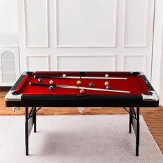 Elevate your game nights with our Compact Folding Billiards Table, designed for both functionality and style. This table is perfect for those who love billiards but are limited on space, offering a blend of convenience, durability, and elegance. Equipped with a foldable wrought iron footrest, this billiards table boasts sturdy folding legs that require no assembly. This feature allows for quick setup and easy storage, making it a practical choice for various home environments. Once you’re done p Foldable Pool Table, Game Room Kids, Billiards Table, Game Nights, Compact Storage, Rec Room, Pool Table, Game Room Furniture, Table Games