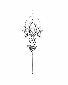 a black and white drawing of a flower with swirls in the middle, on a white background