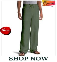 Men's Linen Pants Trousers Summer Pants Beach Pants Drawstring Elastic Waist Straight Leg Plain Comfort Breathable Casual Daily Holiday Linen / Cotton Blend Streetwear Designer White Army Green Solid Parachute Pants For Summer Outdoor, Summer Outdoor Solid Color Parachute Pants, Beach Season Cotton Bottoms For Outdoor, Casual Cotton Parachute Pants For Vacation, Summer Outdoor Solid Color Pants, Khaki Summer Parachute Pants With Drawstring, Khaki Parachute Pants With Drawstring For Summer, Casual Relaxed Fit Parachute Pants For Beach, Casual Khaki Bottoms For Beach Season