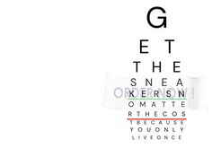 an eye chart with the words get the snea on it