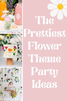 Floral Theme First Birthday Party, Flower Party 1st Birthday, Flower Power Birthday Theme, 1st Birthday Party Ideas Spring, 1st Birthday Party Flower Theme, Flower Birthday Party Crafts, Spring Floral Theme Party, Flower Theme Bday Party, Flower Games Party