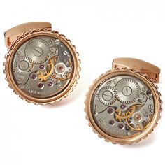 Tateossian Cufflinks Mechanical Skeleton Gear Round-RT Rose Gold and Burgundy Each movement has 17 jewels. Timeless Rose Gold Earrings For Formal Occasions, Round Screw Back Cufflinks For Business, Antique Screw Back Jewelry For Formal Occasions, Antique Round Cufflinks For Formal Occasions, Round Cufflinks With Screw Back For Gift, Luxury Engraved Cufflinks For Formal Occasions, Timeless Formal Jewelry With Polished Finish, Timeless Cuff Jewelry Gift, Luxury Engraved Earrings For Formal Occasions