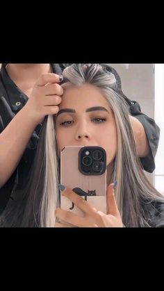 Beautiful Hair color ✨❤ . Follow: @haircolor__trends ✨ . #haircolorideas #haircolour #haircolortrends Hair Color Face Frame, K Pop Idols Hair Color, Hair Colors Highlight, Black Hair With Silver Highlights Long, How To Remove Color From Hair, Blonde Halo On Dark Hair, Pink Underdye Hair Blonde, Hair Colour Combos, Trend Hair Color 2024