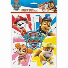 the paw patrol stickers are on display