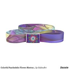 Colorful Psychedelic Flower Abstract Fractal Art Belt Flower Abstract, Flower Graphic, Metal Belt, Fractal Art, Bold Colors, Slip On Sandal, Belt Buckles