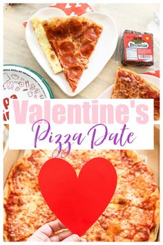 Pepperoni & cheese pizza with a Valentine's Day heart nearby. There is text in the center of this collage. Valentines Day Pizza, Pizza Date, Shaped Pizza, Date Night At Home, Heart Shaped Pizza, Home Idea, Romantic Date Night, Night At Home, Valentine's Day Recipes