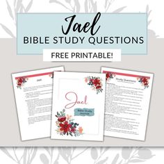 three bible study questions with the text, free printable and an image of flowers