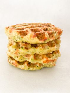 three waffles stacked on top of each other