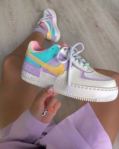 Macaron Color Custom Air Force Shadow 1s-shecustomize Skor Sneakers Nike, Zapatillas Nike Air Force, Обувь Air Jordan, Buty Marki Nike, Zapatillas Nike Air, Boty Nike, Skor Sneakers, Nike Air Force 1 Shadow, Sneaker Nike