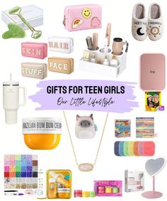 a collage of gifts for teenage girls Gifts For Swifties, Christmas Gifts For Teen Girls, Cool Gifts For Teens, Cute Birthday Ideas