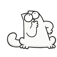 an image of a cartoon cat with eyes closed