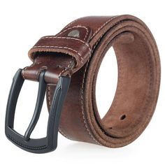 Complete your casual look with the Abram leather belt for men! With its 3.8 cm width and classic pin buckle, you'll find the timeless style that suits all your outfits. Experience exceptional quality and add character to your look. Studded Belts, Interesting Decor, Casual Leather Belt, Rock Style Clothing, Belt For Men, Black Pants Men, Studs Men, Black Pins, Hard Metal