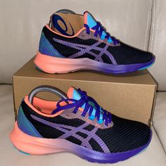 New Women’s Asics Versablast Running Shoes Sz 6 No Original Box But I Will Package Carefully Purple Running Shoes With Gel Cushioning For Sports, Purple Breathable Synthetic Running Shoes, Purple Running Shoes With Round Toe For Training, Asics Purple Running Shoes, Purple Asics Running Shoes For Sports, Asics Purple Running Shoes For Sports, Purple Sneakers With Gel Cushioning For Everyday Use, Purple Sneakers With Gel Cushioning For Errands, Purple Low-top Sneakers With Gel Cushioning