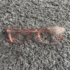 Nwot Semi Clear Pink Tinted Bluelight Glasses Pink Tinted Glasses, Pink Clear Glasses, Light Pink Glasses Frames, Pink Lenses Glasses, Tinted Glasses, Pink Square-frame Cat Eye Sunglasses With Mirrored Lenses, Glasses Accessories, Pink Ladies, Women Accessories