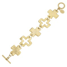 Linked Cross Toggle Bracelet Susan Shaw, Necklace Combo, Preppy Jewelry, Jewelry Accessories Ideas, Xmas List, Toggle Bracelet, Stacked Jewelry, Jewelry Lookbook, 24kt Gold