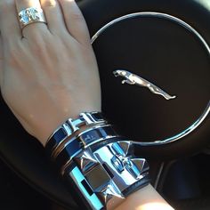 The Shiny Squirrel Jean Louis Scherrer, Bracelets Black, Hermes Bracelet, Hermes Box, Enamel Bracelet, Girl Swag, Girls Club, Rich Girl, Arm Candy