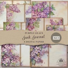 purple lilas digital paper pack