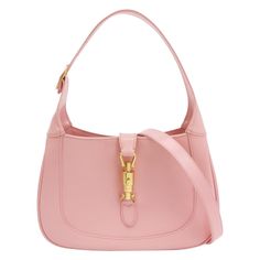 Gucci Jackie 1961 Small Leather Bag with Adjustable Strap Size Pink These are professional photos of the actual bag offered by Luxbags. The Gucci Jackie 1961 White Small bag is a modern take on an iconic design. Crafted in leather with a structured silhouette, it features a crossbody strap so you can bring your essentials wherever life takes you. Its baby blue hue is sure to add a touch of elegance to your wardrobe. CONDITION: EXCELLENT This preloved authentic bag is in excellent condition with minor signs of use throughout. Light rubbing around the corners DETAILS GUCCI Jackie 1961 Pink calfskin leather Beige suede lining Gold-tone hardware Piston lock Size Small Width: 27cm x Height: 18.5 x Depth 6cm ACCESSORY: Adjustable long shoulder strap Gucci Pink Bag, Jackie Gucci Bag, Gucci Jackie 1961, Pink Bags, Dream Bags, Luxury Bags Collection, Gucci Purse, Small Leather Bag, Professional Photos