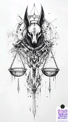 an ink drawing of a bull with scales on it's head and the words, justice