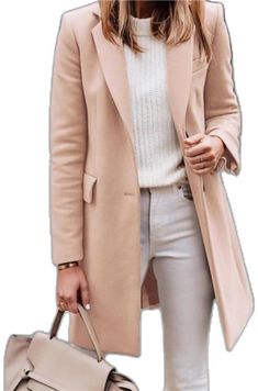 Elegant Stretch Outerwear For Spring, Stretch Notch Lapel Blazer For Fall, Fall Stretch Blazer With Notch Lapel, Chic Beige Stretch Outerwear, Office Outerwear With Stretch And Notch Lapel, Chic Stretch Beige Outerwear, Elegant Winter Outerwear With Stretch, Classic Stretch Winter Outerwear, Stretch Business Casual Fall Outerwear