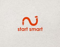 an orange and white logo with the word start smart written in red on top of it