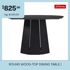 the round wood top dining table $ 825 00 is on sale for $ 350 00