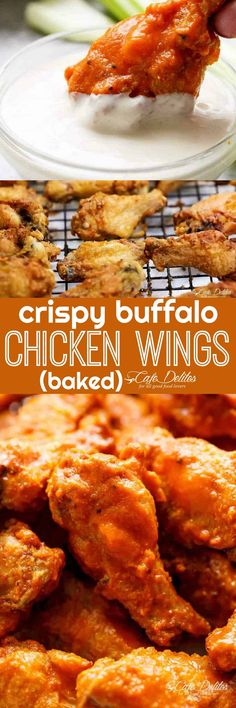 crispy buffalo chicken wings cooked in the oven