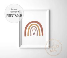 a white frame with a rainbow print on it