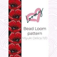 the bead loom pattern is designed to look like red lips