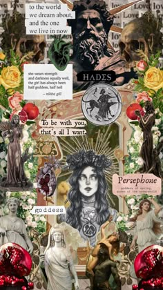 a collage with many different pictures and words on it's side, including an image