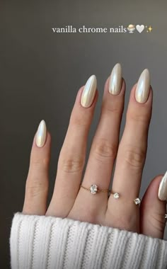 Vanilla Chrome Nails, French Manicure Nails, Casual Nails, Blush Nails, Metallic Nails, Neutral Nails, Beauty Nail, Classy Nails, Chic Nails