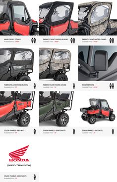 several different types of vehicles are shown in this graphic above the image is an advertisement for honda's new utensils