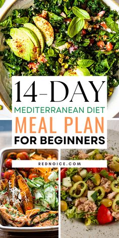 A 14-Day Mediterranean Diet Meal Plan: Nourishing Your Body, One Meal at a Time Medditeranean Diet, Mediterranean Recipes Healthy, Mediterranean Diet Recipes Dinners, Meal Planning Menus, Mediterranean Diet Meal Plan, Eating Plan, Diet Menu