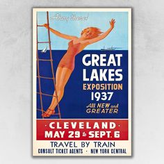 an old poster advertising the great lakes exposition