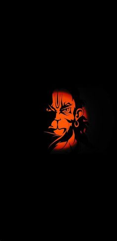 an orange and black image of a lion