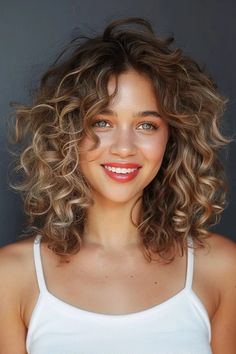 Wavy Curls, Medium Long Hair, Haircut And Color, Short Curly Hair, Cool Haircuts, Hair Art, Curled Hairstyles, Hair Videos, Wavy Hair