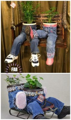 two pictures one with jeans and the other with pink shoes on, sitting on a swing