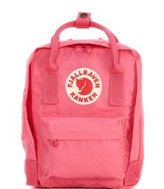 From Fjallraven&#x2C; the Solid Mini Patch Logo Kanken Water-Resistant Convertible Backpack features:Polyester/CottonReflective logoZip closureName and address logo insideFront zip pocket and side pockets outsideDouble top handlesConvertible adjustable straps for backpack or bag wearRemovable seat padApprox. 11.4" H x 7.9" W x 5.1" D bag; 3" - 4" handle drop; 12" minimum strap dropImported. Kanken Backpack Mini, Pink Kanken, Fjallraven Mini, Kanken Sling, Fjallraven Kanken Mini, Kanken Classic, Fjallraven Women, Backpack Fjallraven, Popular Backpacks