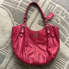 Guc. Shows Signs Of Wear On The Edges And Corners. See Photos. Smoke Free Home. Pink Coach Purses, Canvas Backpack Purse, Pink Purse, Canvas Backpack, Coach Purses, Backpack Purse, Coach Bags, Bag Lady, Shoulder Bag