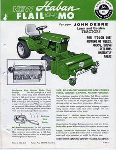 an advertisement for john deere lawn mowers