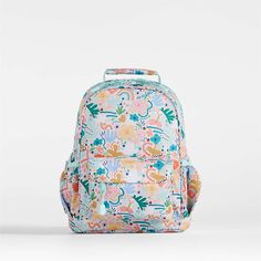 Flower Garden Small Kids Backpack with Side Pockets + Reviews | Crate and Barrel Floral Print Backpack For School In Spring, Back To School Floral Print Backpack, Back To School Backpack With Floral Print, Multicolor Travel Backpack For Spring, Spring Travel Backpack In Multicolor, Green Spring Backpack, Spring Green Backpack, Spring Green Standard Backpack, Materialistic Things