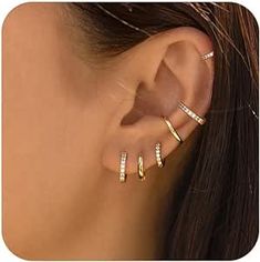 HBFashion Small Gold Hoop Earrings Set for Women,Gold Huggie Hoop Earrings S925 Sterling Silver Earring Set Cubic Zirconia Gold Hoops Dainty Earrings for Men Cartilage Hypoallergenic Earrings Gold Jewelry Gift 6/8/10/12/14/16/20mm Silver Earring Set, Gold Cartilage Earrings, Gold Huggie Hoop Earrings, Dainty Gold Earrings, Gold Jewelry Gift, Earrings For Men, Hoop Earring Sets