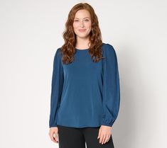 Look lovely in this luxe top featuring contrasting textured sleeves. Whether you're headed to happy hour or your bestie's birthday party, you'll arrive in standout style exuding confidence and feeling fabulous. From Susan Graver. Bestie Birthday, Susan Graver, Happy Hour, Puff Sleeve, Knit Top, Top Blouse, Birthday Party, Tops & Tees, Confidence