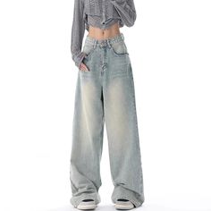 45385272623321|45385272656089|45385272688857|45385272721625 High Waisted Baggy Jeans, Street Decoration, 90s Baggy, Denim Pants Fashion, Moda Denim, Grunge Streetwear, Retro Jeans, Streetwear Jeans, Denim Decor