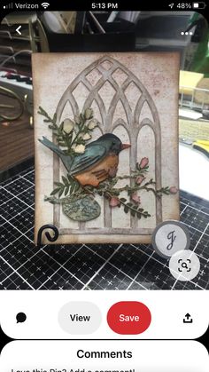 a small card with a bird on it