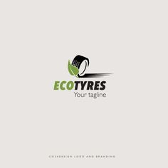 eco tires logo with the words eco tires your tagline in green and black colors